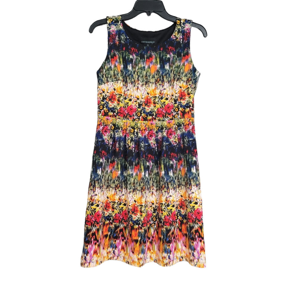 Cynthia Rowley Art Floral Pleated Fit Flare Sleeveless Dress Size 6 - Picture 8 of 8